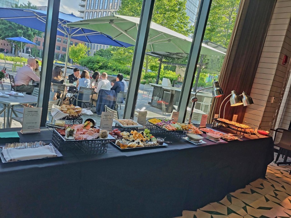 Food on a table at an event