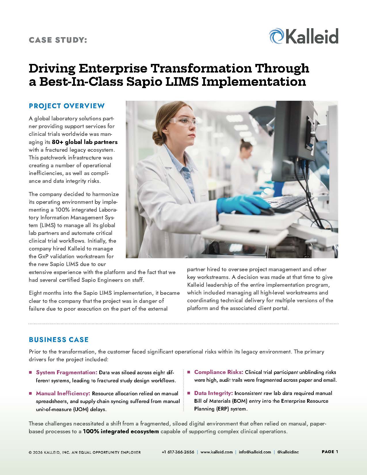 Driving Enterprise Transformation Through a Best-In-Class Sapio LIMS Implementation Case Study