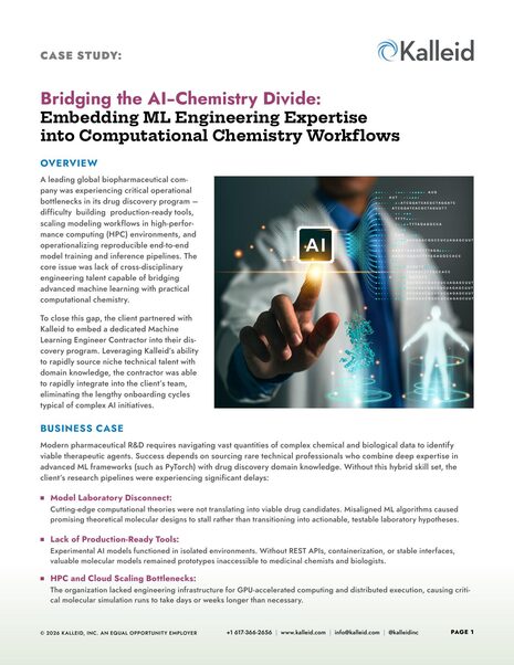 First page of Bridging the AI-Chemistry Divide: Embedding ML Engineering Expertise into Computational Chemistry Workflows case study